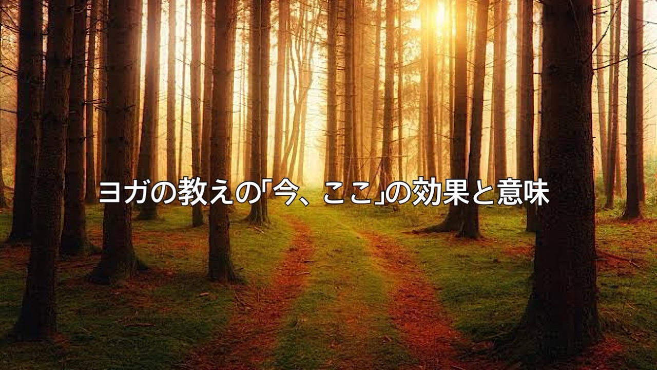 ヨガの教えの「今、ここ」の効果と意味